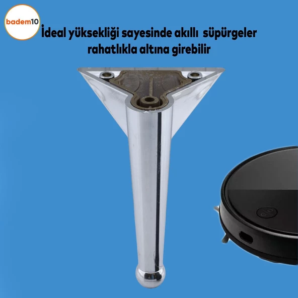 Gonca 6'lı Set Mobilya Tv Ünitesi Çekyat Koltuk Kanepe Destek Ayağı 14 Cm Krom Ayakları M8 Civatalı - Resim 4