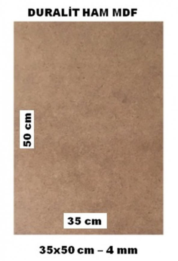 35x50 duralit ham mdf 4 mm  kalınlık pürüzsüz  çift yüzey 1 adet - 2