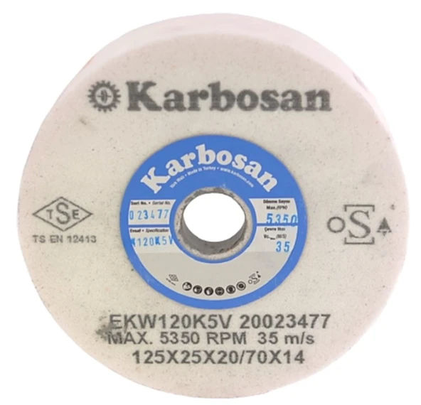 Karbosan Hızar Makinesi İçi Çukur Bileme(Zımpara) Taşı 125X25X20-