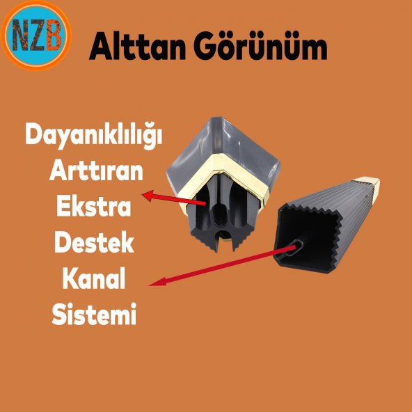 Mobilya Kanepe Sehpa TV Ünitesi Koltuk Ayağı Baza Ayak 23 cm Siyah Altın - Resim 4