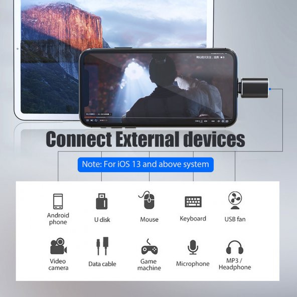 iPhone iPad USB Dönüştürücü Otg Adaptör Apple Lightning - USB 3.0 Aktarıcı - 3