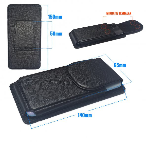 Alcatel 1 Kılıfı  Alcatel 1C Kılıf Kemere Takılan Kapaklı Bel Kemer Kılıfı - Resim 2