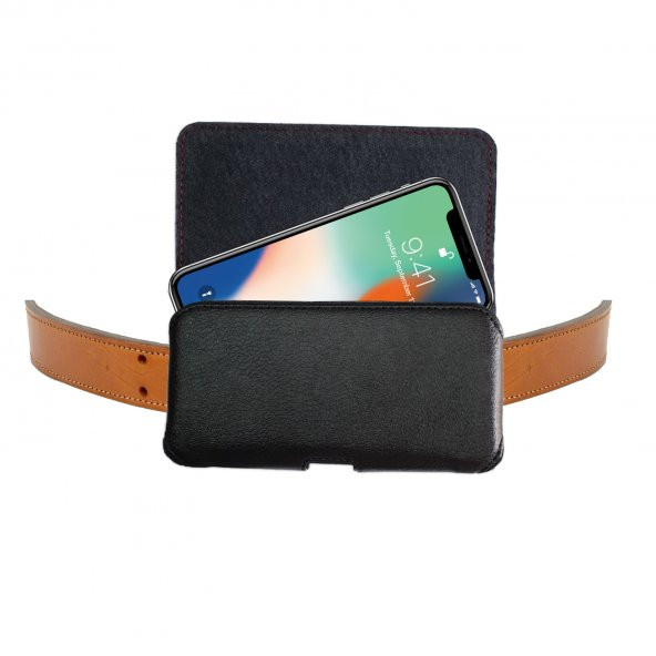 iPhone X - XS Bel Kemer Kılıfı  Kemere Takılan Kılıf iPhone XS - X Kapaklı Kılıf ürün görseli