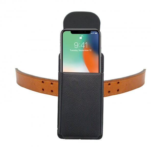 iPhone X - XS Bel Kemer Kılıfı  Kemere Takılan Kılıf iPhone XS - X Kapaklı Kılıf ürün görseli