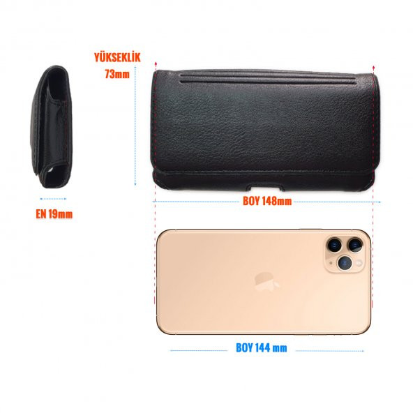 iPhone 11 Pro Bel Kemer Kılıfı  Kemere Takılan Kılıf iPhone 11 Pro Kapaklı Kılıf - Resim 2