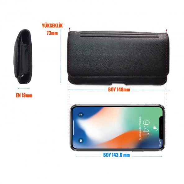 iPhone X - XS Bel Kemer Kılıfı  Kemere Takılan Kılıf iPhone XS - X Kapaklı Kılıf - Resim 2