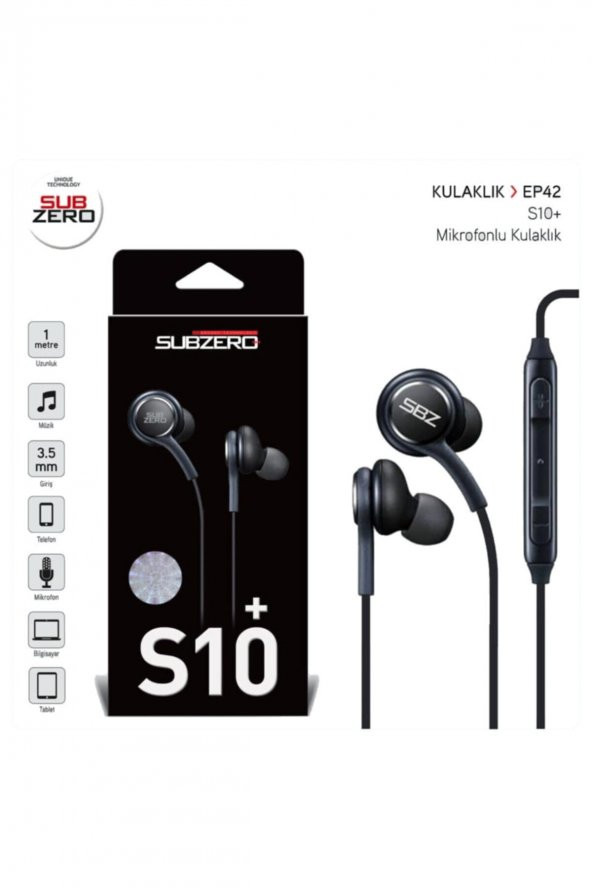 S10+ Mikrofonlu Kulaklık Subzero Ep42 (siyah)