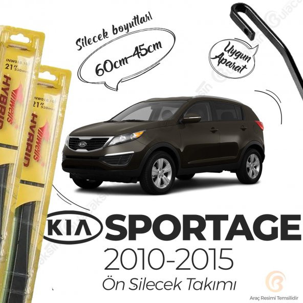 İnwells Hibrit Silecek Takımı Kia Sportage 2010-2015 ile uyumlu