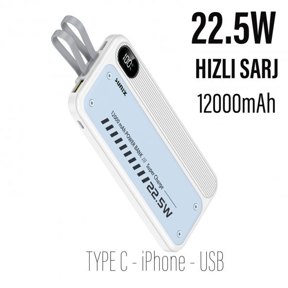 Hızlı Şarj Powerbank Type-C 22.5W 12000mAh