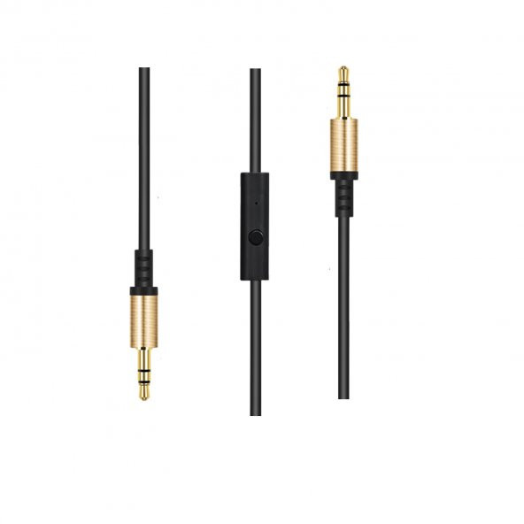 Mikrofonlu Aux Kablo 1 Metre AUX 3.5 mm jack 1M ürün görseli