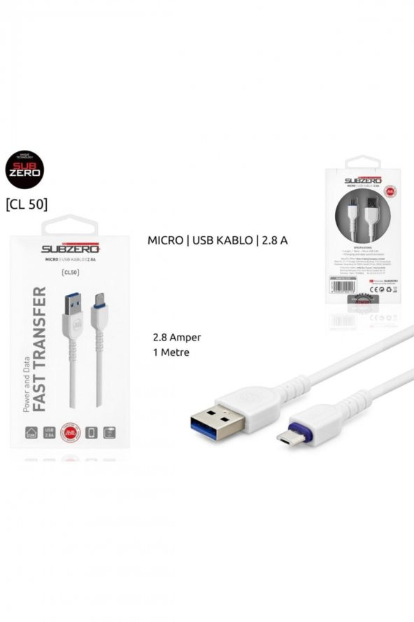 2.8a (Micro) Hızlı Usb Data Kablosu Cl50