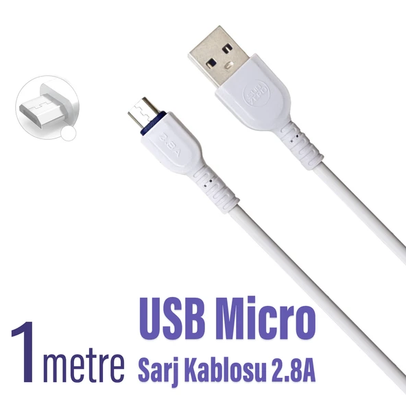 2.8a (Micro) Hızlı Usb Data Kablosu Cl50  MİKRO uçlu telefon şarj kablosu