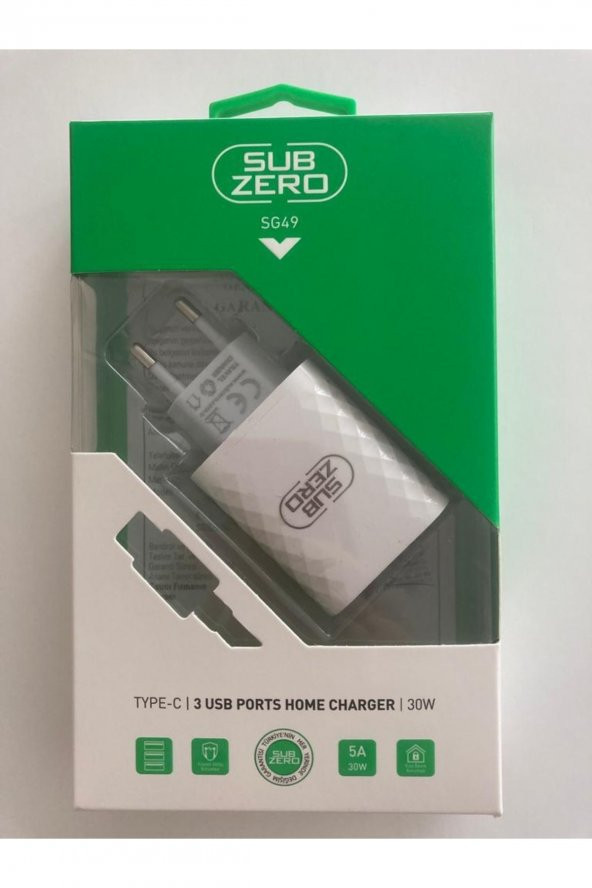 Subzero Sg49 Type-c 3 Usb Charger 30w