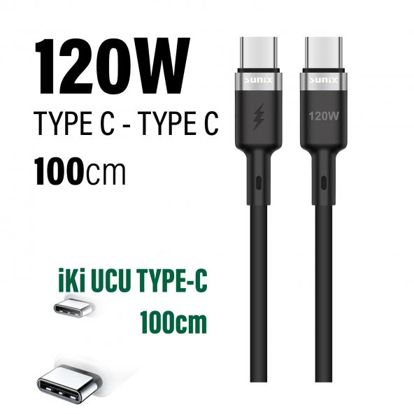 TYPE-C to TYPE-C 120W Hızlı Şarj Kablosu