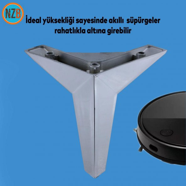 Mobilya Kanepe Sehpa TV Ünitesi Koltuk Ayağı 15 cm Krom Renk Baza Ayak - Resim 3