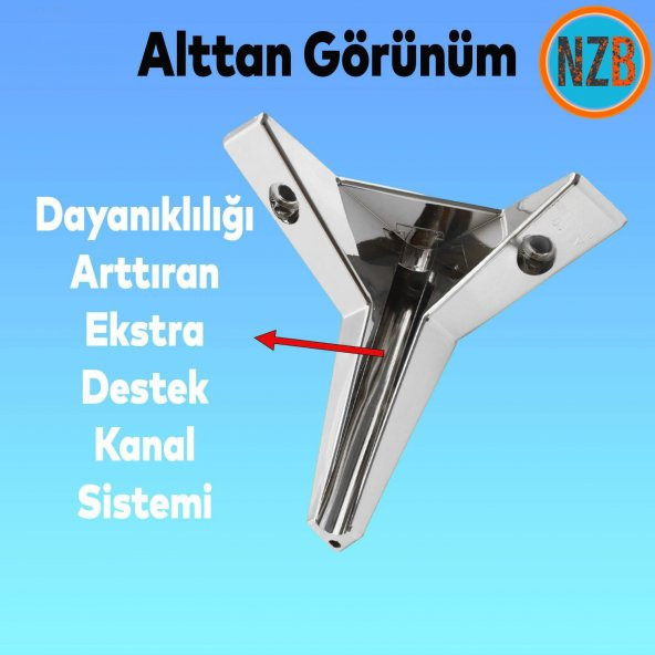 Mobilya Kanepe Sehpa TV Ünitesi Koltuk Ayağı 15 cm Krom Renk Baza Ayak - Resim 4