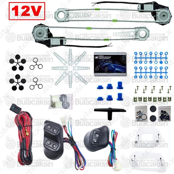 Otomatik Cam Kaldırma Motoru Komple Set ( 2 Cam İçin )