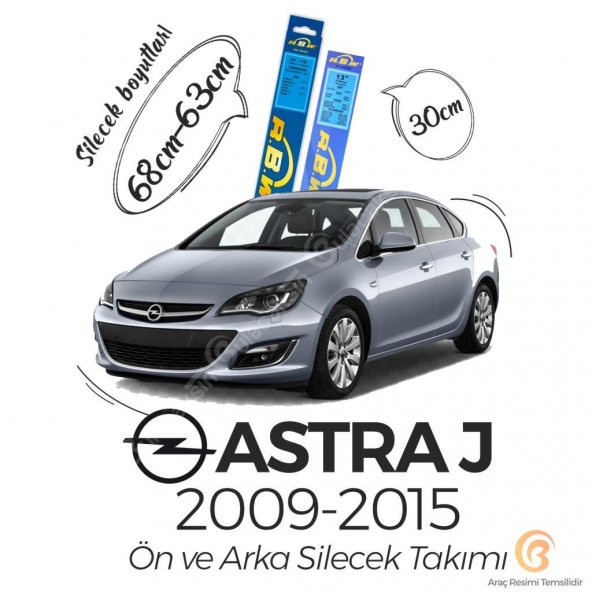 RBW Ön ve Arka Silecek Seti Opel Astra J 2009-2015 ile uyumlu