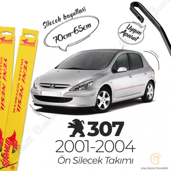 İnwells Muz Silecek Takımı Peugeot 307 2001-2004 ile uyumlu