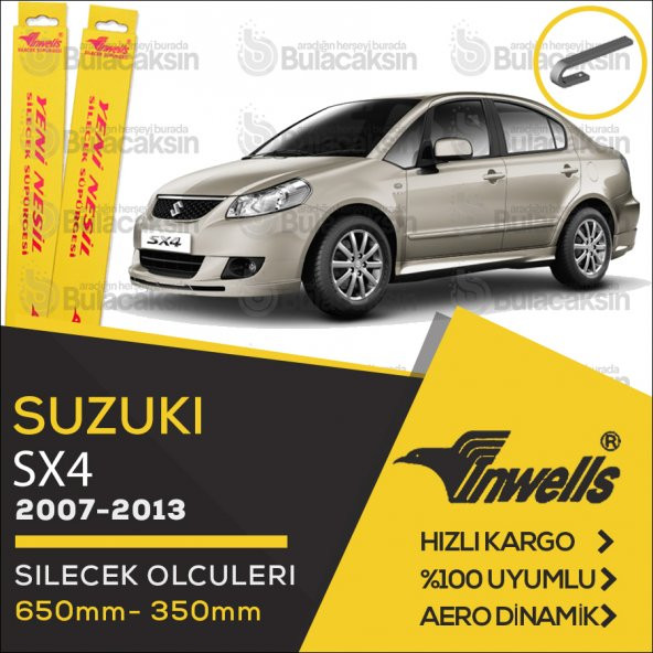 İnwells Muz Silecek Takımı Suzuki SX4 2007-2013 ile uyumlu
