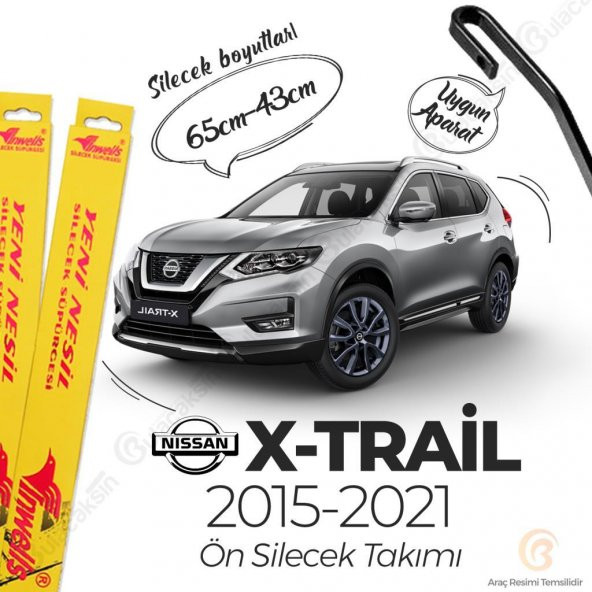 İnwells Muz Silecek Takımı Nissan X-Trail 2015-2021 ile uyumlu