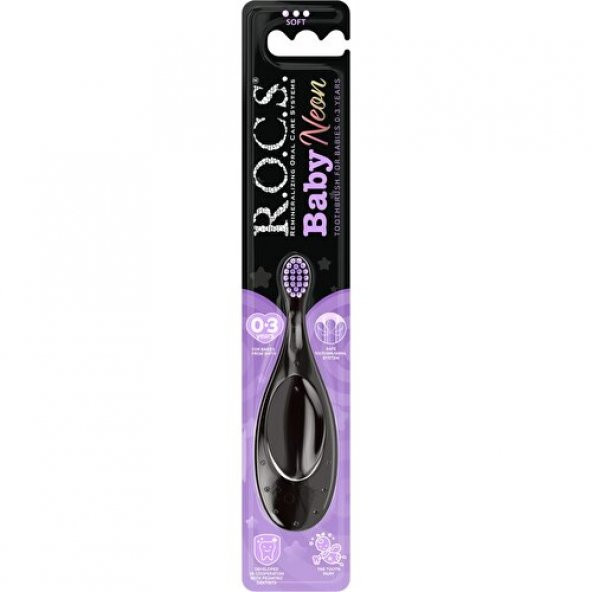 R.o.c.s. Baby Neon 0-3 Yaş Için Ekstra Yumuşak Diş Fırçası - Mor