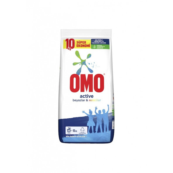 Omo Active 10 kg Toz Çamaşır Deterjanı Beyazlar ve Renkliler 66 Yıkama x2 li