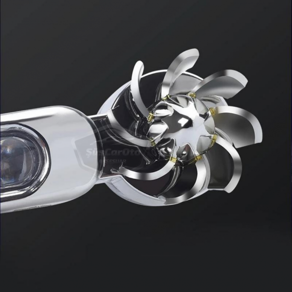 Araç Oto Rüzgar Enerjili Kablosuz 8 Ledli Gündüz Farı Araba Fırfırlı Elektriksiz Gündüz Ledi DRL Led Lamba Su Geçirmez Mavi - 4