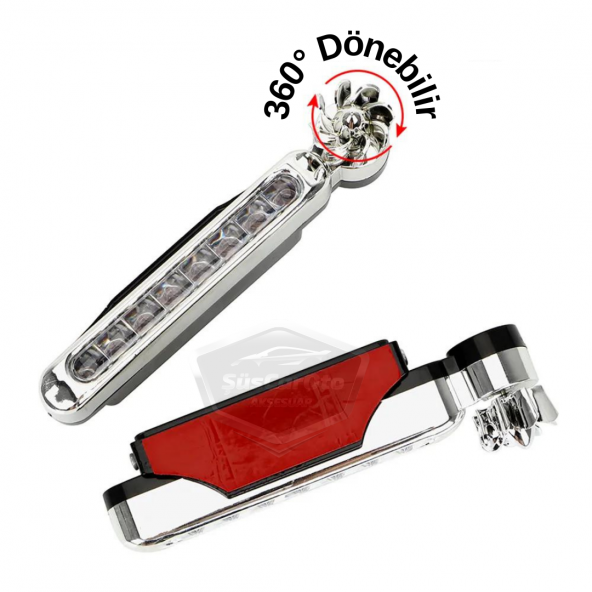 Araç Oto Rüzgar Enerjili Kablosuz 8 Ledli Gündüz Farı Araba Fırfırlı Elektriksiz Gündüz Ledi DRL Led Lamba Su Geçirmez Mavi - 5