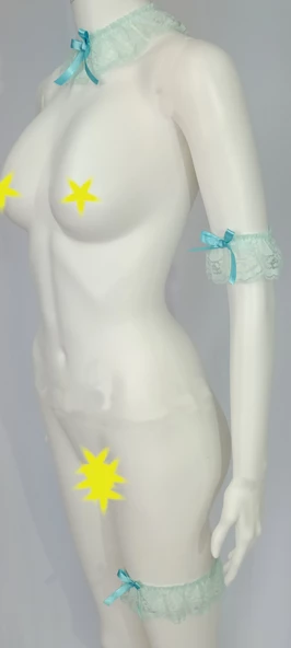 ASM1188 Kadın Dantel Set 3 Renk 9 lu Kol ve Bacak Bantları - 2