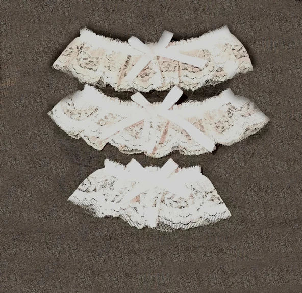 ASM1189 Kadın Dantel Set 3 Renk 9 lu Kol ve Bacak Bantları - 6