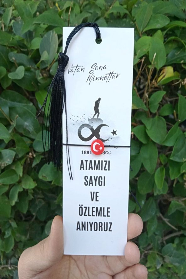 40 Adet Siyah Püsküllü 10 Kasım Atatürkü Anma Kitap Ayracı - Vatan Sana Minnettar