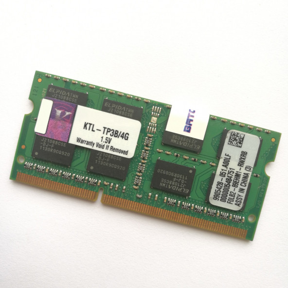 Kingston KTL TP3B 4G PC3  10600 4GB 1333MHz SODIMM 204 pin DDR3 RAM NOTEBOOK RAM BELLEK