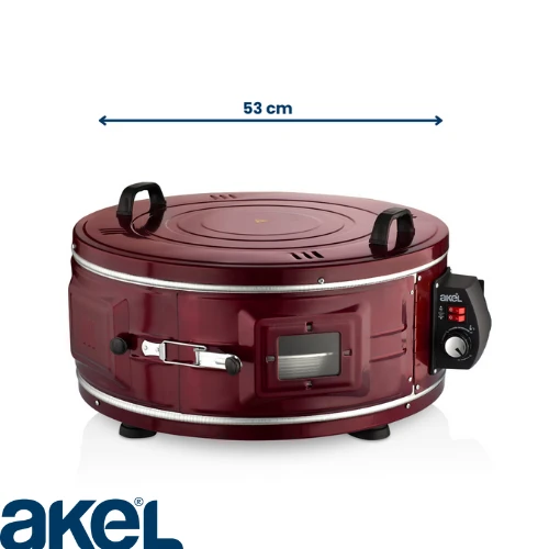 AF008B 34 Litre Büyük Boy Yuvarlak Davul Fırın, 53 cm, Sülale Boy, Termostatlı, Ön Gözetleme Camlı, 1 Tepsi - Resim 2