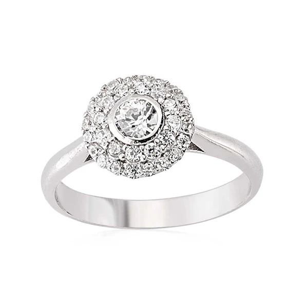 Gümüş Zirkon Taşlı Bayan Yüzük  SL2596 - Resim 2