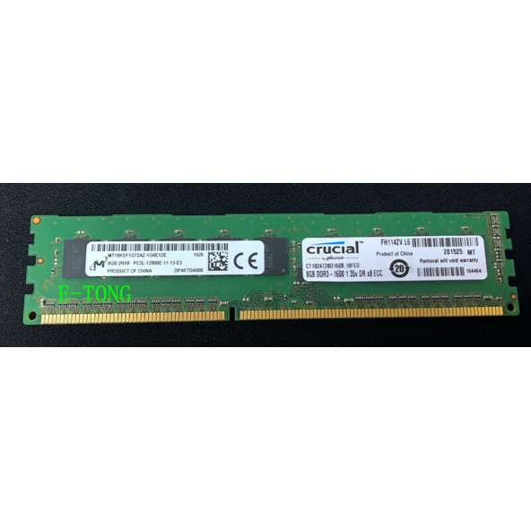 CT102472BD160B.18FED - Crucial Technology 8GB DDR3-1600MHz PC3-12800 ECC CL11 240-Pin DIMM 1.35V  RAM BELLEK - 2