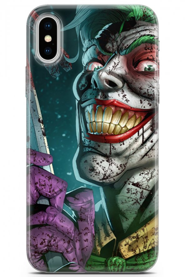 Apple iPhone X - XS Uyumlu Kılıf Dc 01 Bıçaklı Joker Telefon Kılıfı Yeşil
