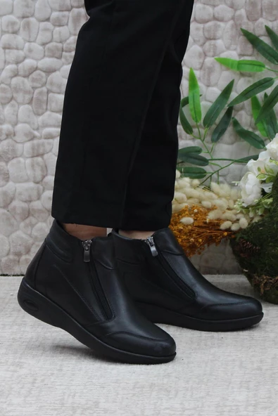 Mehmet Mete 2004 Ortopedik Yumuşak Rahat Hakiki Deri Kadın Bot - Resim 3