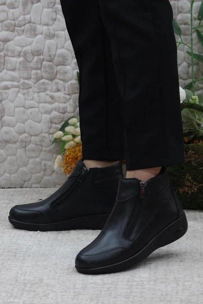 Mehmet Mete 2004 Ortopedik Yumuşak Rahat Hakiki Deri Kadın Bot - Resim 4