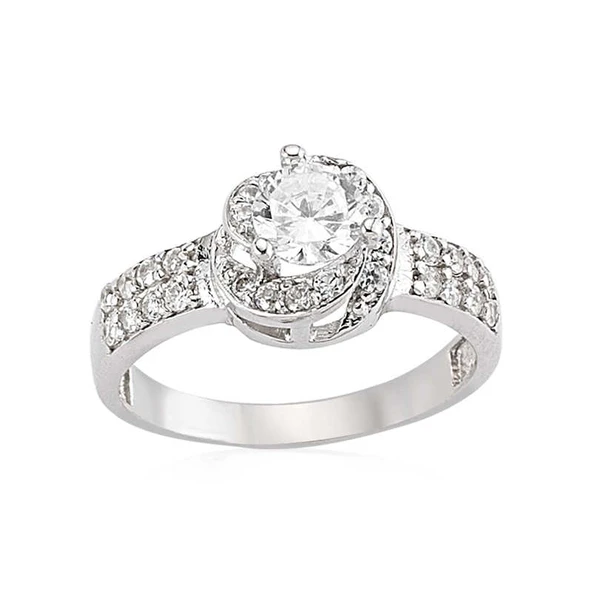 Gümüş Tek Taş Bayan Yüzük  SL2598 - Resim 2