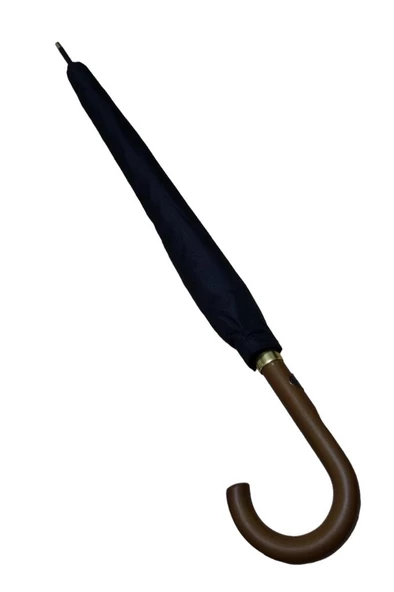 Snotline-April Erkek Baston Şemsiye Ahşap Sap Siyah Renk 100 Cm Çap - 3