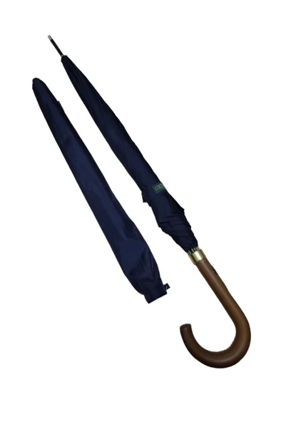 Snotline-April Erkek Baston Şemsiye Ahşap Sap Siyah Renk 100 Cm Çap - 5