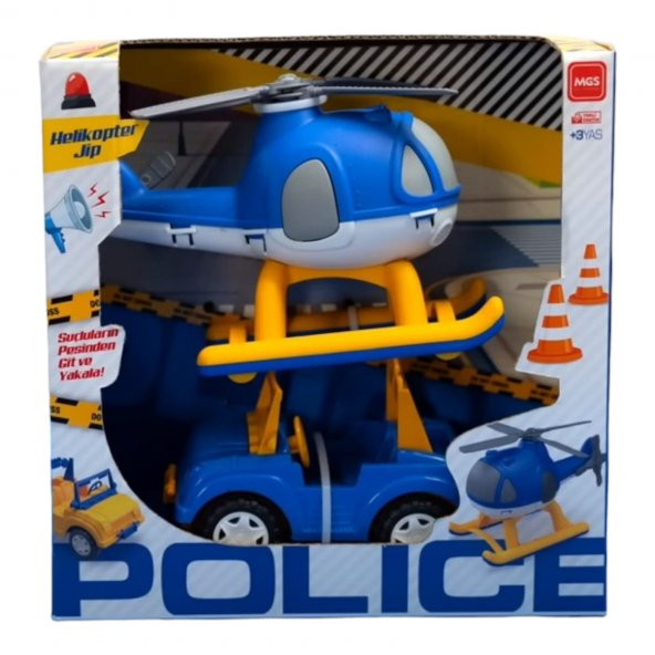 MGS Oyuncak Polis Seti Helikopter Jip - 1