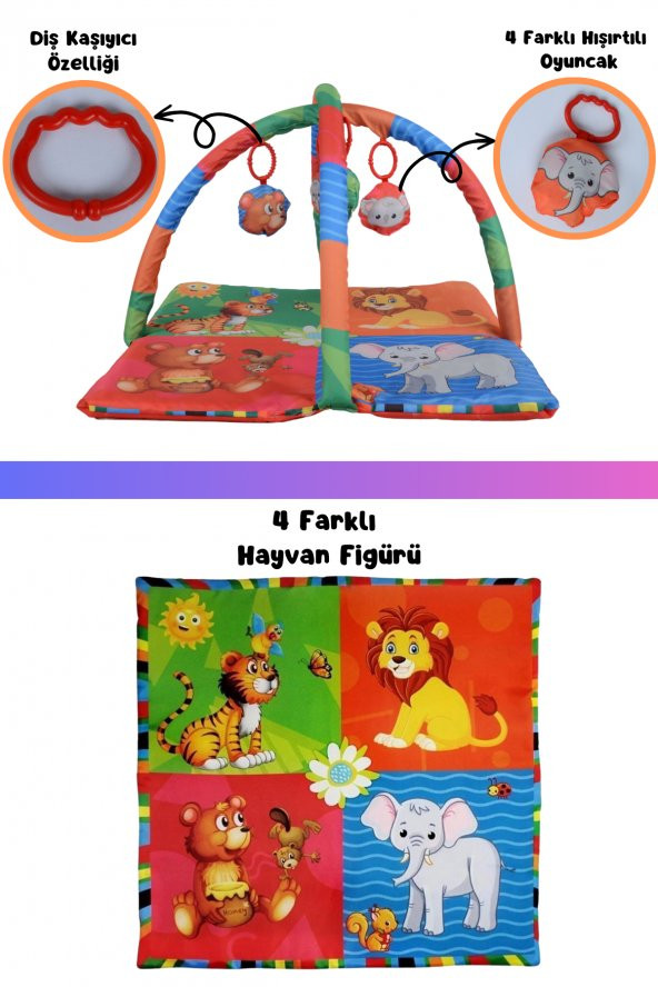 Katlanabilir Çocuk Oyun Matı Bebek ve Okul Öncesi OSEyuncakları Taşınabilir Oyun Halısı - 2