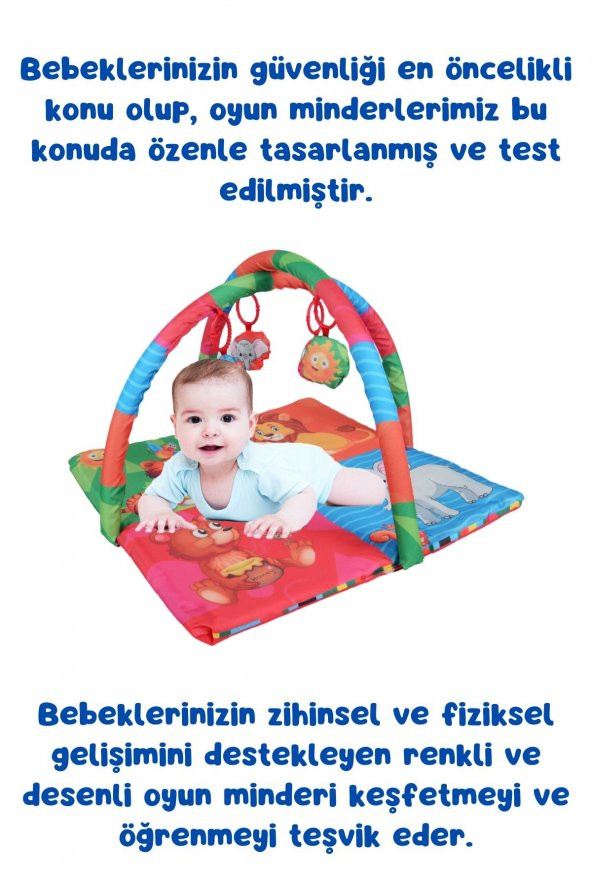 Katlanabilir Çocuk Oyun Matı Bebek ve Okul Öncesi OSEyuncakları Taşınabilir Oyun Halısı - 6