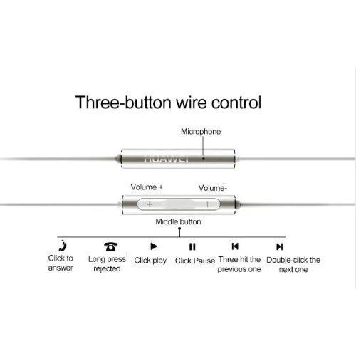 Huawei AM116 Mikrofonlu Kablolu Kulaklık - Beyaz - 5