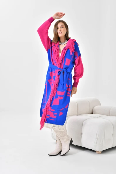 FTZ Women Kadın Uzun Saçaklı Giyçık  Fuşya 21-6053 ürün görseli