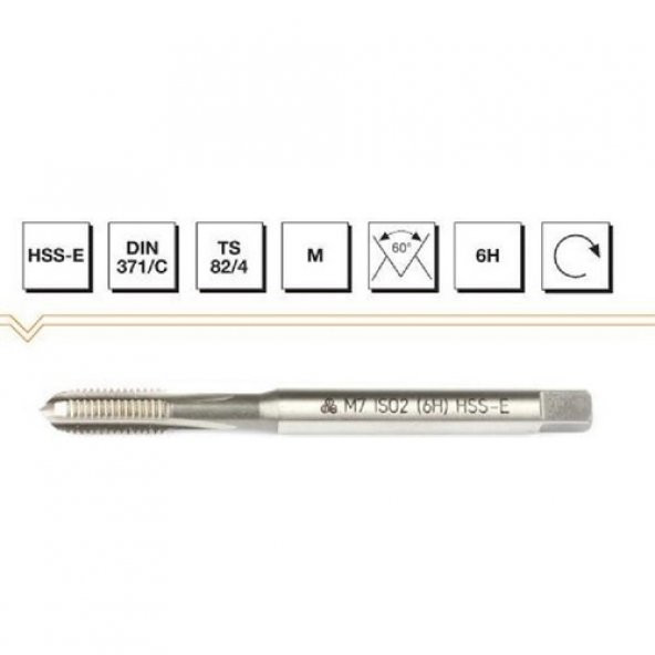 MTE HSSE DIN371/C  M10 DÜZ KANALLI MAKİNA KILAVUZU ürün görseli