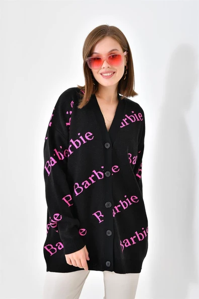 FTZ Women Kadın  Barbie Hırka  Siyah 20676 - Resim 5