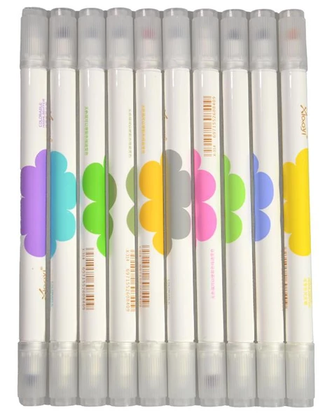 Çift Uçlu Karıştırılabilir Fosforlu Kalem 10 Renk X414 - 2